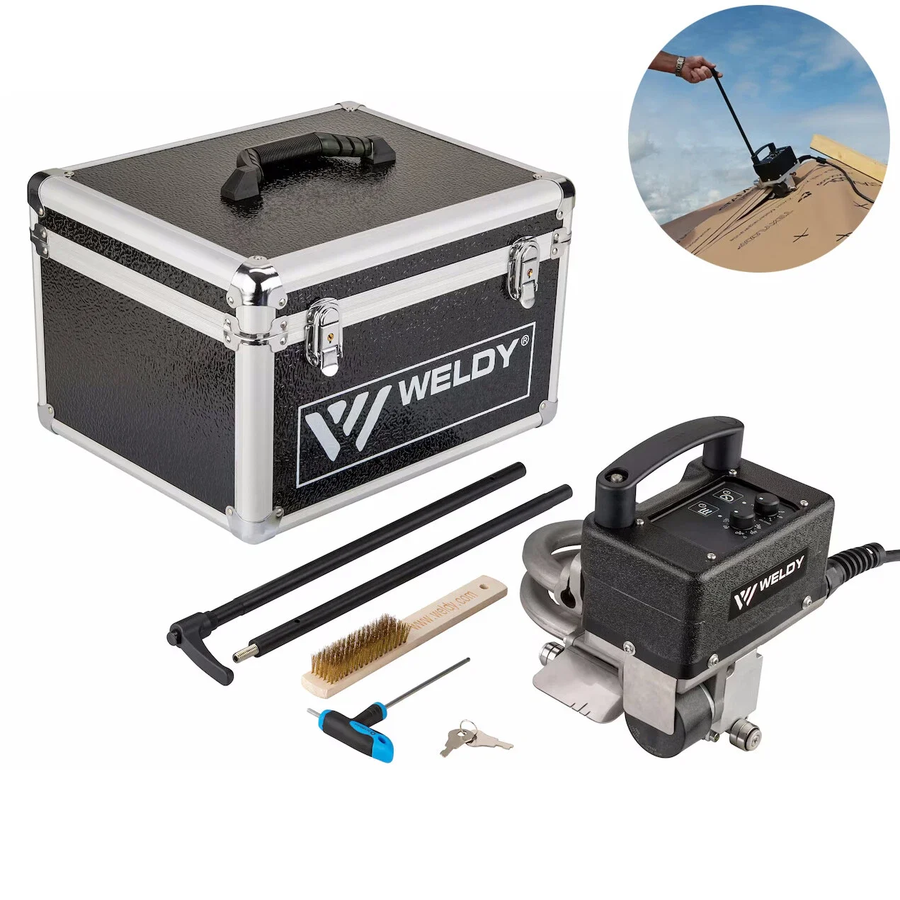 

Weldy Miniwelder Roof 2 Клиновой сварочный аппарат 230 В 800 Вт Сварочный аппарат с мембранами из ПВХ TPO