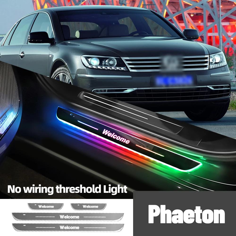 

For Volkswagen VW Phaeton 2002-2016 2014 2015 Car Door Sill Light Customized Logo LED Welcome Threshold Pedal Lamp Accessories