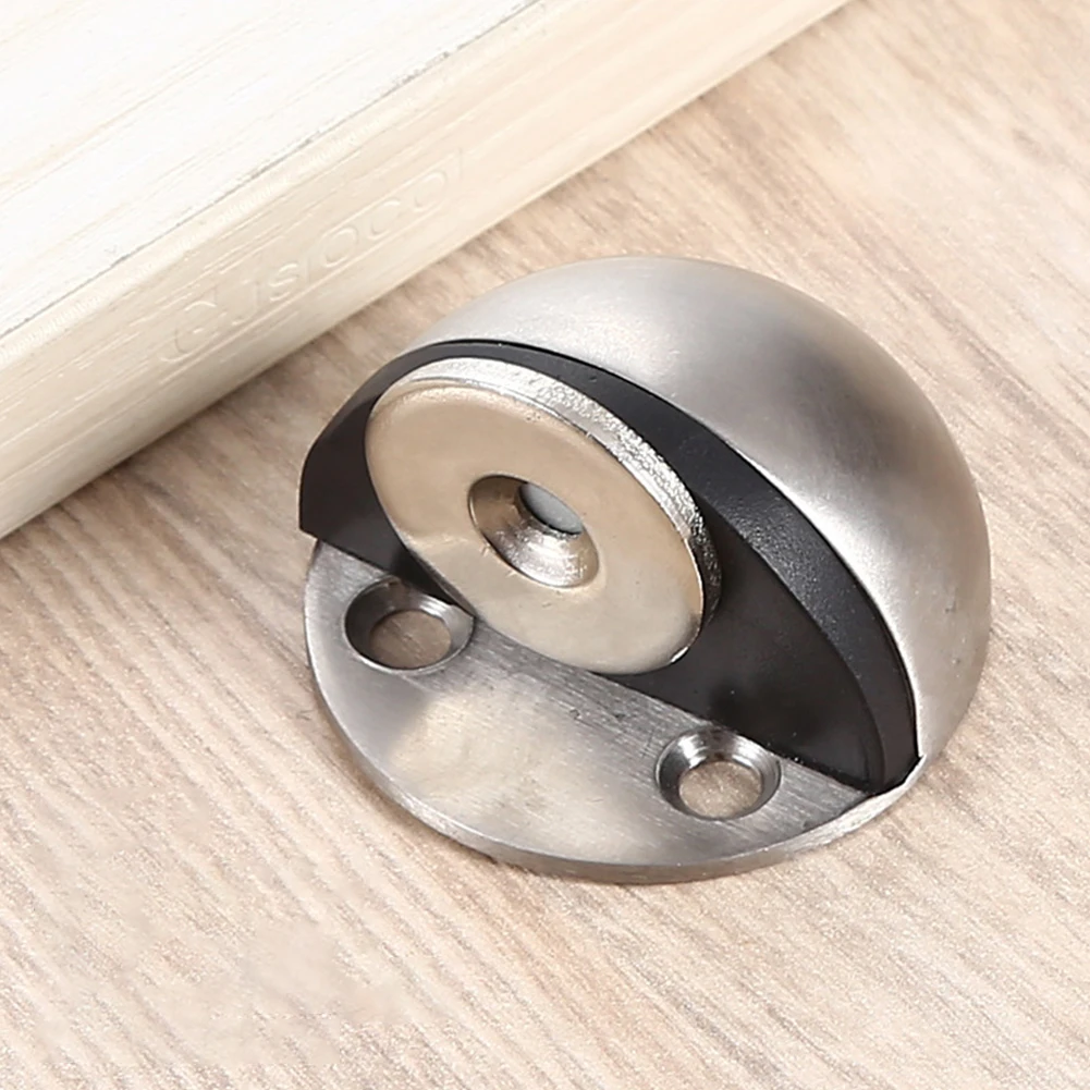 

Door Stopper Stainless Steel Rubber Magnetic Door Stopper No Drill Invisible Sticker Reliable and Long lasting