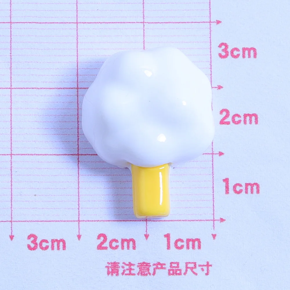 20pcs Cute Marshmallow Resin Cabochons for Scrapbooking Crafts White Cotton Candy Resin Decoration Accessories Slime Charms