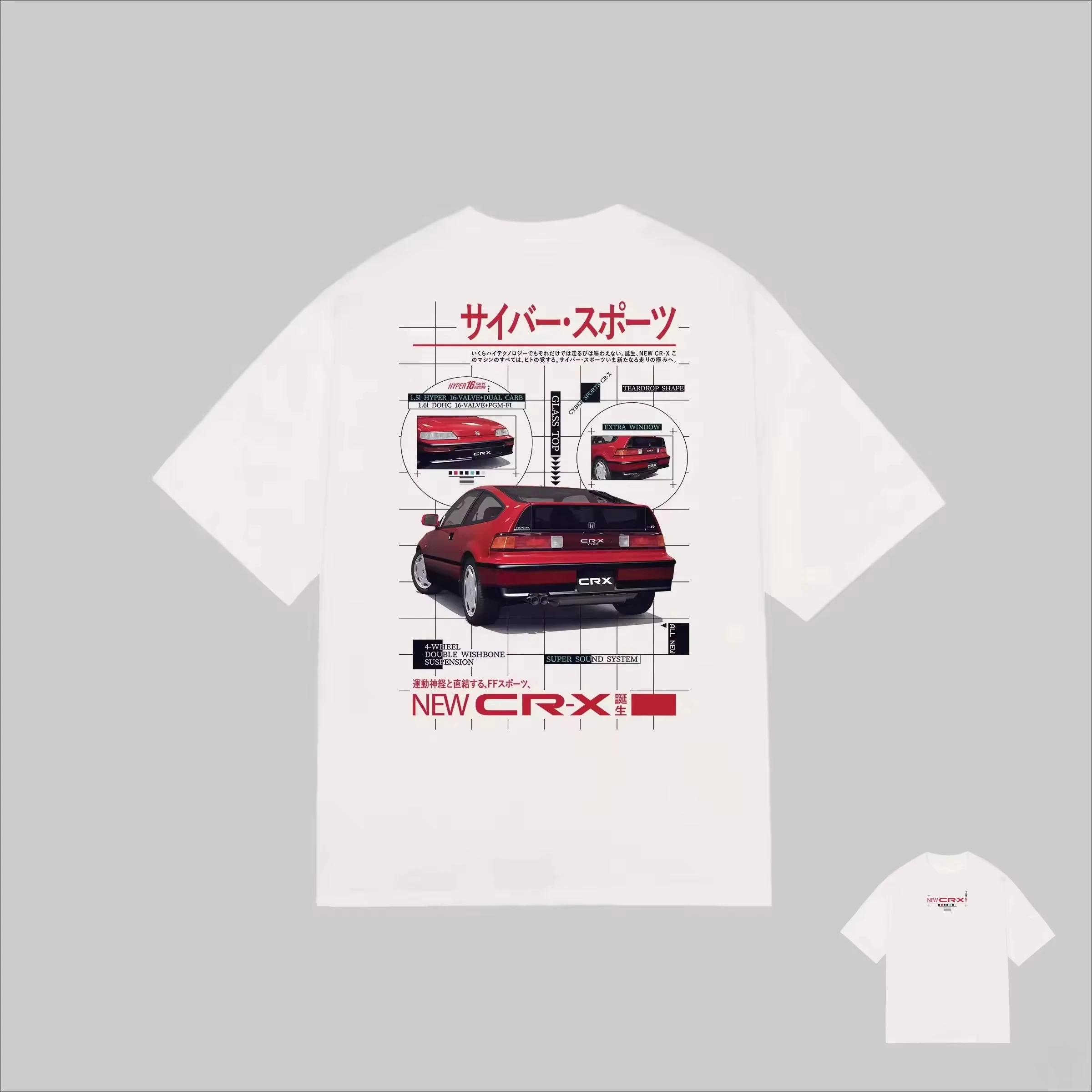 

Summer Honda Car and Motorcycle Clothing Comfort Classic Logo Pattern Licensed Clothing Short Sleeve T-Shirt Top