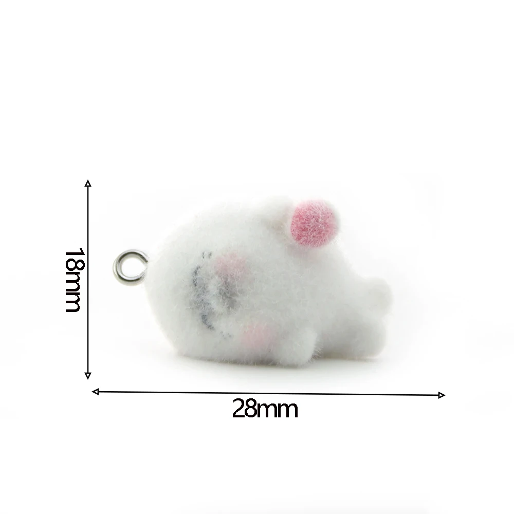 12PCS 3D Resin Flocking Seal Charms Plush Doll Animal Pendant  for Necklace Keychain Making DIY Jewelry Accessories Wholesale