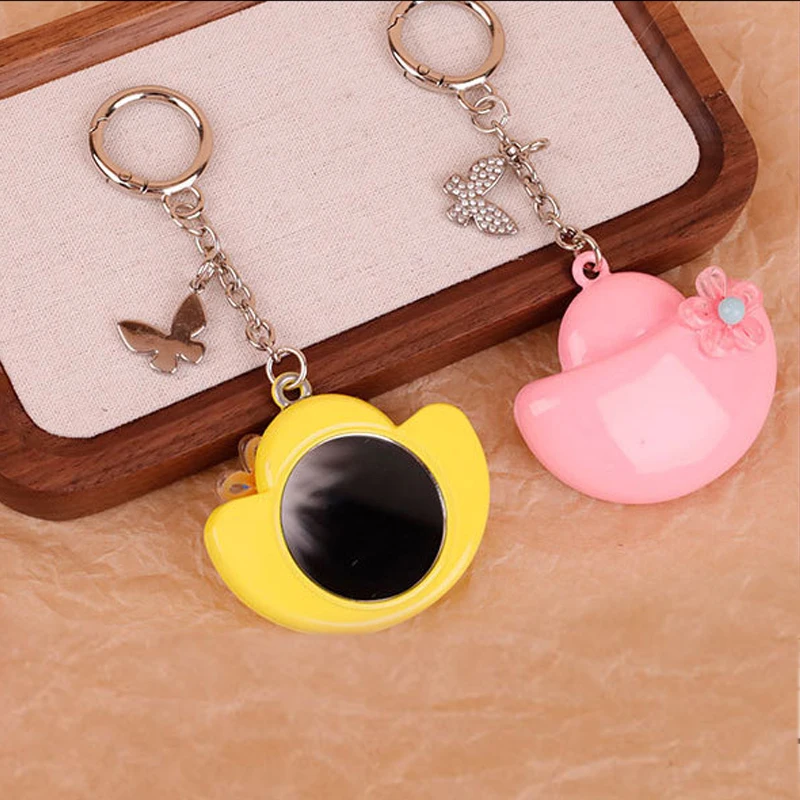 Mini Flower Mirror Bag Charm Women Purse Handbag Keychain Pendants for Girl Crossbody Keyring Decoration Portable Makeup Mirrors