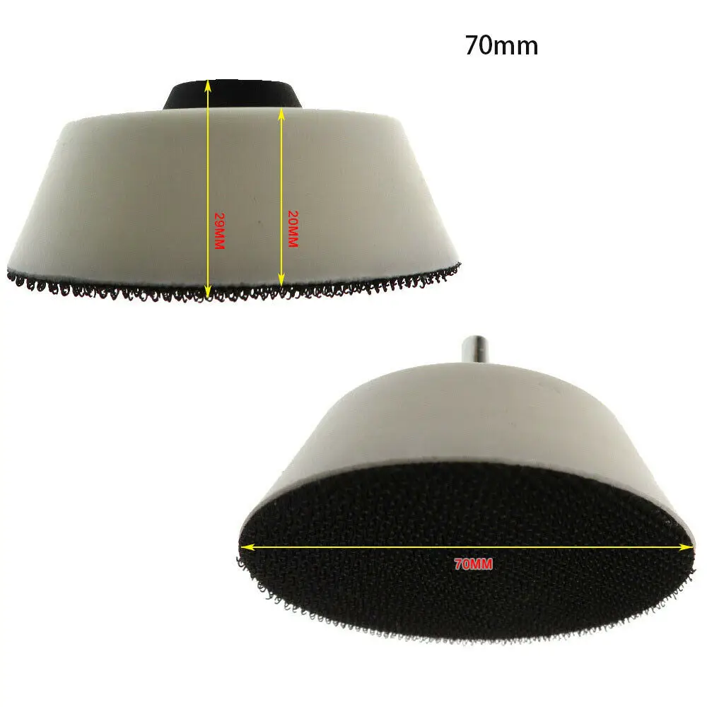 50mm 70mm Hook & Loop Sanding Backing Pad Discs M6 Thread For Sanding Disc Drill Abrasive Sandpaper Buffing Pads