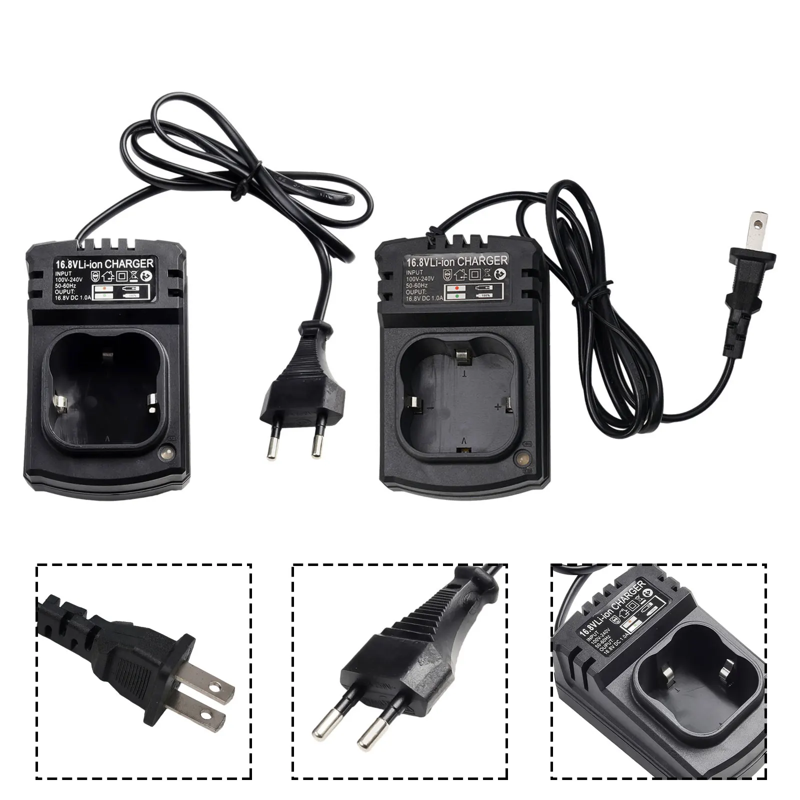 Brand New Electric Drill Charger Charger 50-60Hz AC100-240V Black DC16.8V Lithium Battery 0.8m 1000mA For Applicable To Fugue