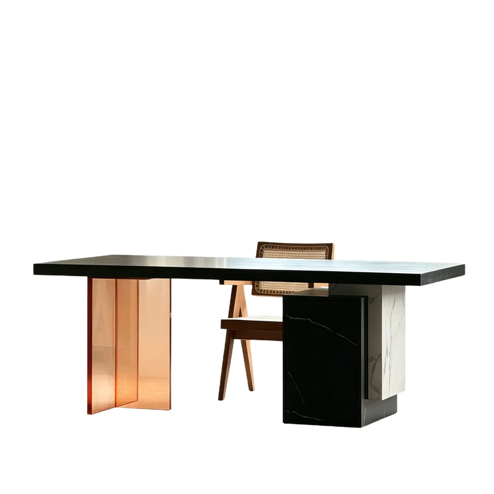 Minimalist desk, computer desk, integrated study, modern high-end acrylic