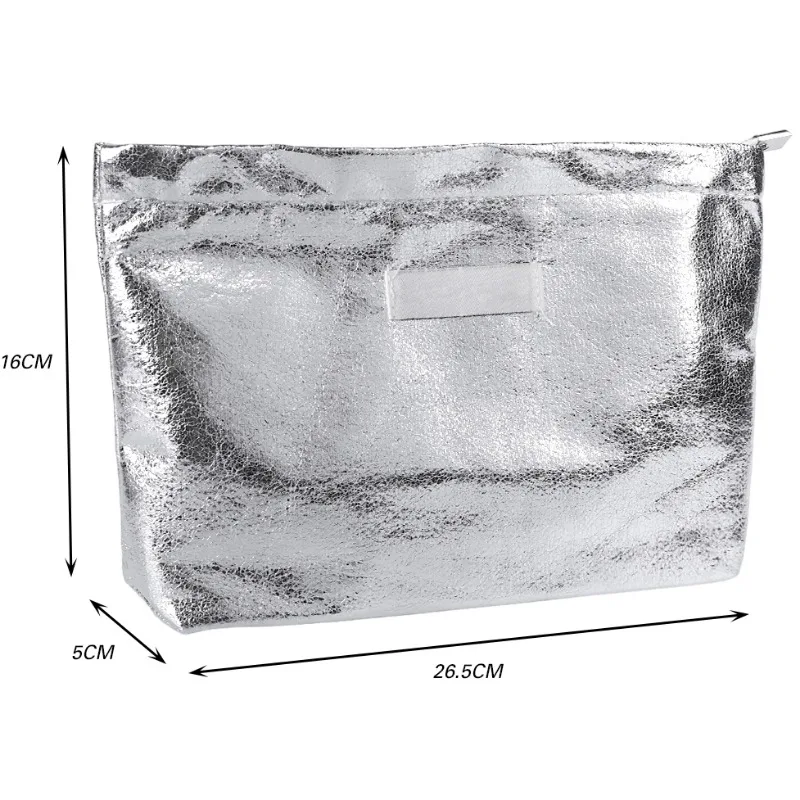 Flashing Sequin Cosmetic Bag Zipper Opening Makeup Storage Bag Portable Wash Supplies Skin Care Pouch Small Items Big Container