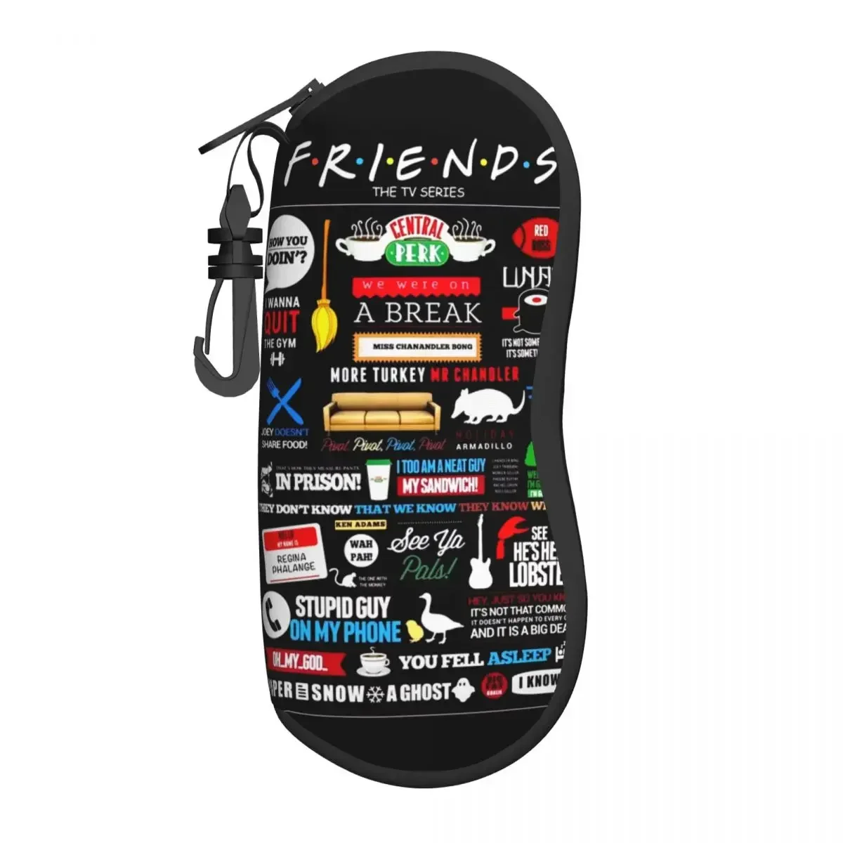 Friends Logo Symbol Eyeglass Glasses Case Women Men Soft Classic TV Show Sunglasses Protective Bag