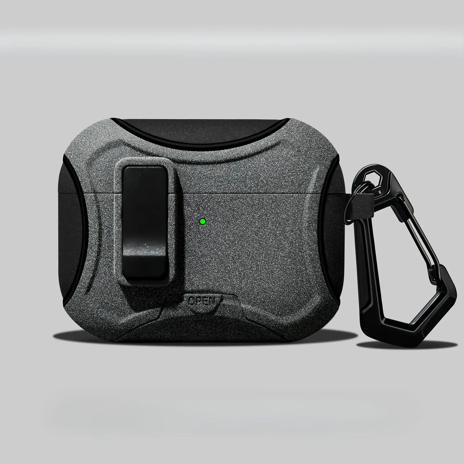 Capa protetora para fones de ouvido com fecho de segurança e suporte para celular, compatível com Apple AirPods 5 e 4, capa resistente a impactos para fones de ouvido Bluetooth com gancho. ﻿