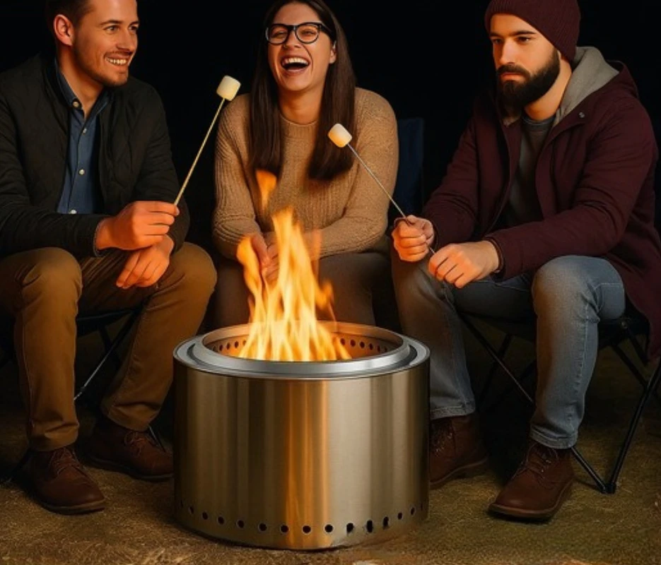 Stainless Steel Camping Firewood Stove Secondary Combustion Smokeless Stove Open Fire Stove Courtyard Barbecue