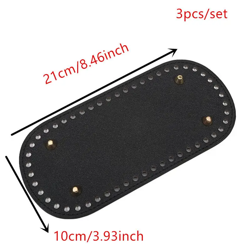 21.5x10 سنتيمتر قاع طويل لحقيبة محبوكة بولي Leather حقيبة جلدية قاعدة اليدوية أسفل مع ثقوب Diy بها بنفسك حقيبة كروشيه أسفل الملحقات 1/3 قطعة