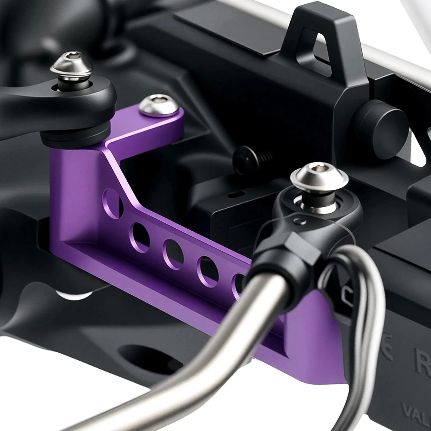 TCRC Aluminum Front Axle Tie Rod Bracket Seat Pull Rod Base for Axial 1/8 AXP8 Gilamon Trail Buggy Upgrade