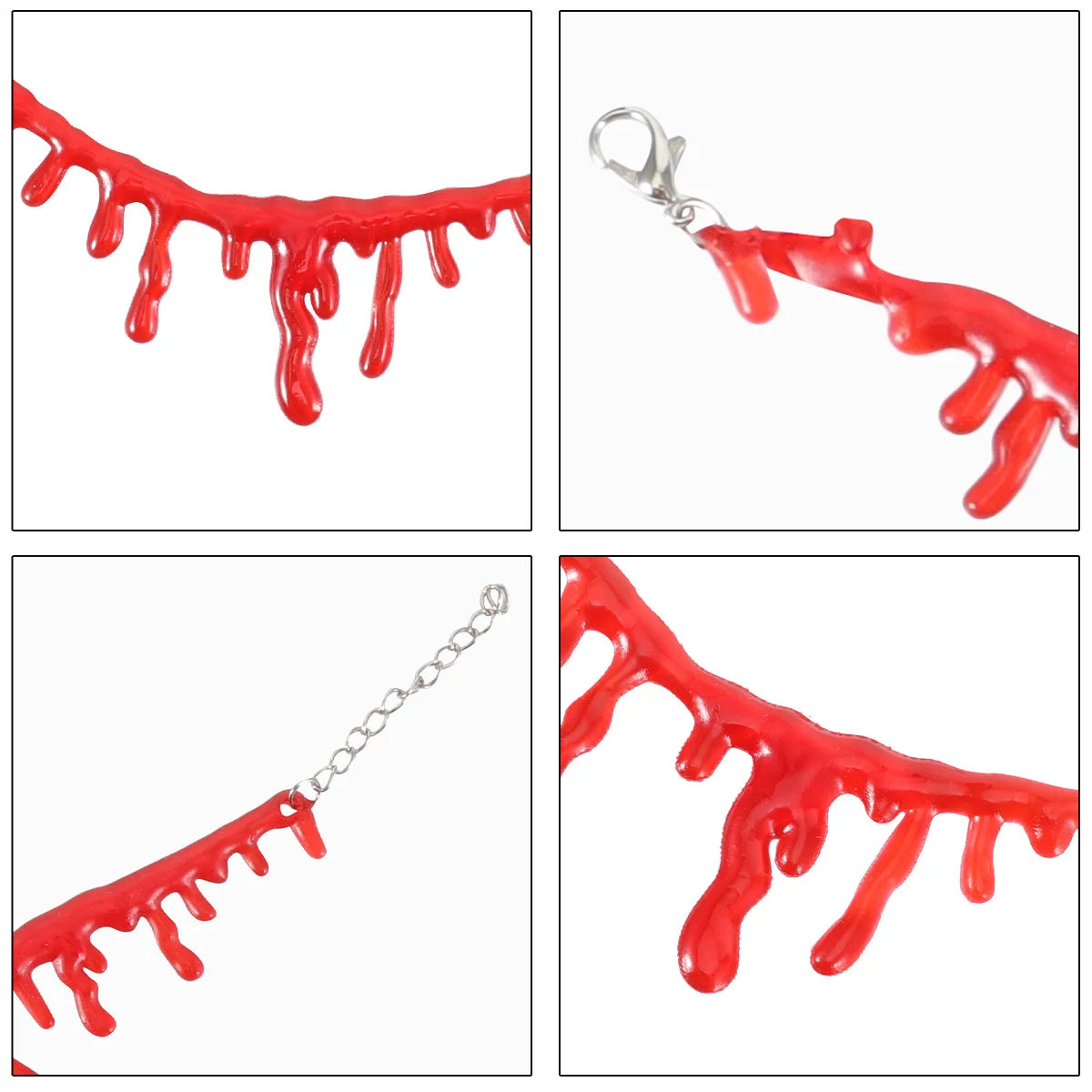 

3pcs Bloody Scar Necklace Realistic Scary Halloween Costume Party Masquerade Props Trick Or Treat Decor For Adults Kids