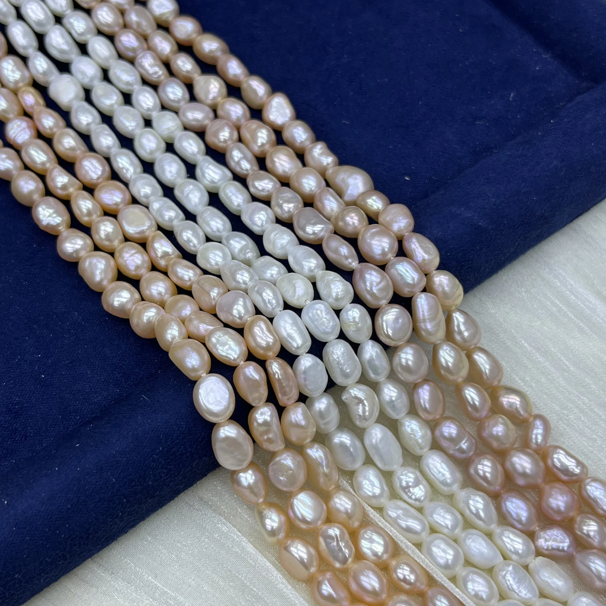 6‑7mm Natural White Mixed Rice - огляд і ціна Natural Freshwater Pearl Strand Loose Beads