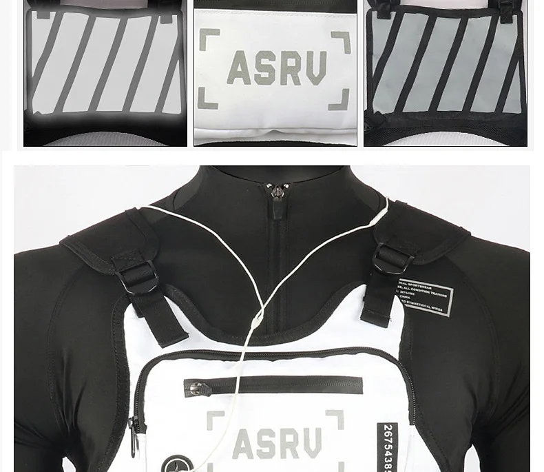 Taktische Brusttasche für Herren, Outdoor-Gym-Weste, reflektierende Sicherheitstasche, wasserdichte Brusttasche, multifunktionale Herren-Handytasche, lässige Sporttasche – Detail 6