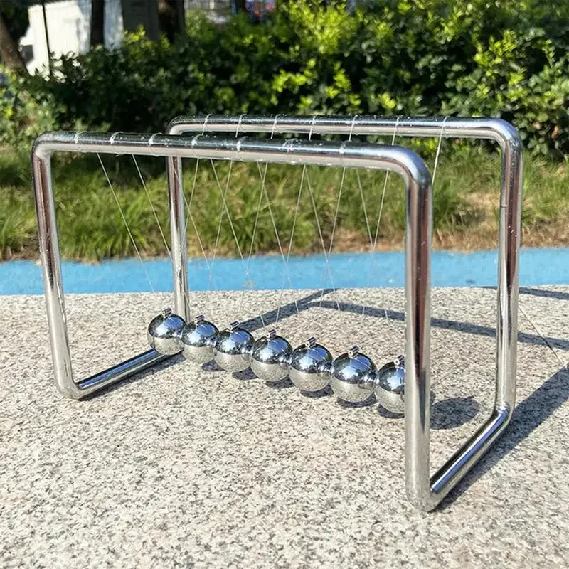 Cradle Pendulum Balance Steel Balls Physics Learning with Stand Wooden Pendulum Balls Accessories for Desk Office Decor