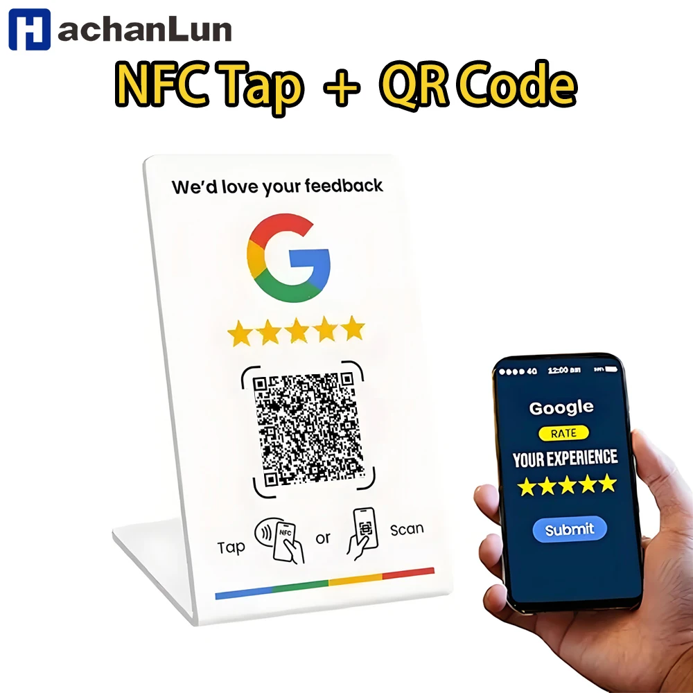 

NFC215 Программируемый для карты обзора Google Стол станции NFC 13,56 МГц QR-код может быть независимым набором сообщений Стоящая карта