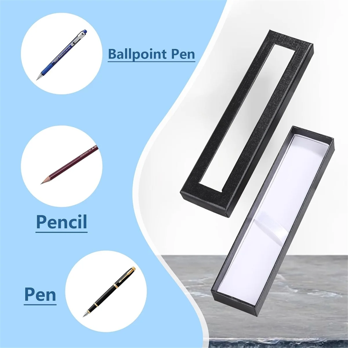 ABJG-24pcs صندوق هدايا فارغ مع غطاء شفاف، علبة عرض قلم هدية مجوهرات العرض