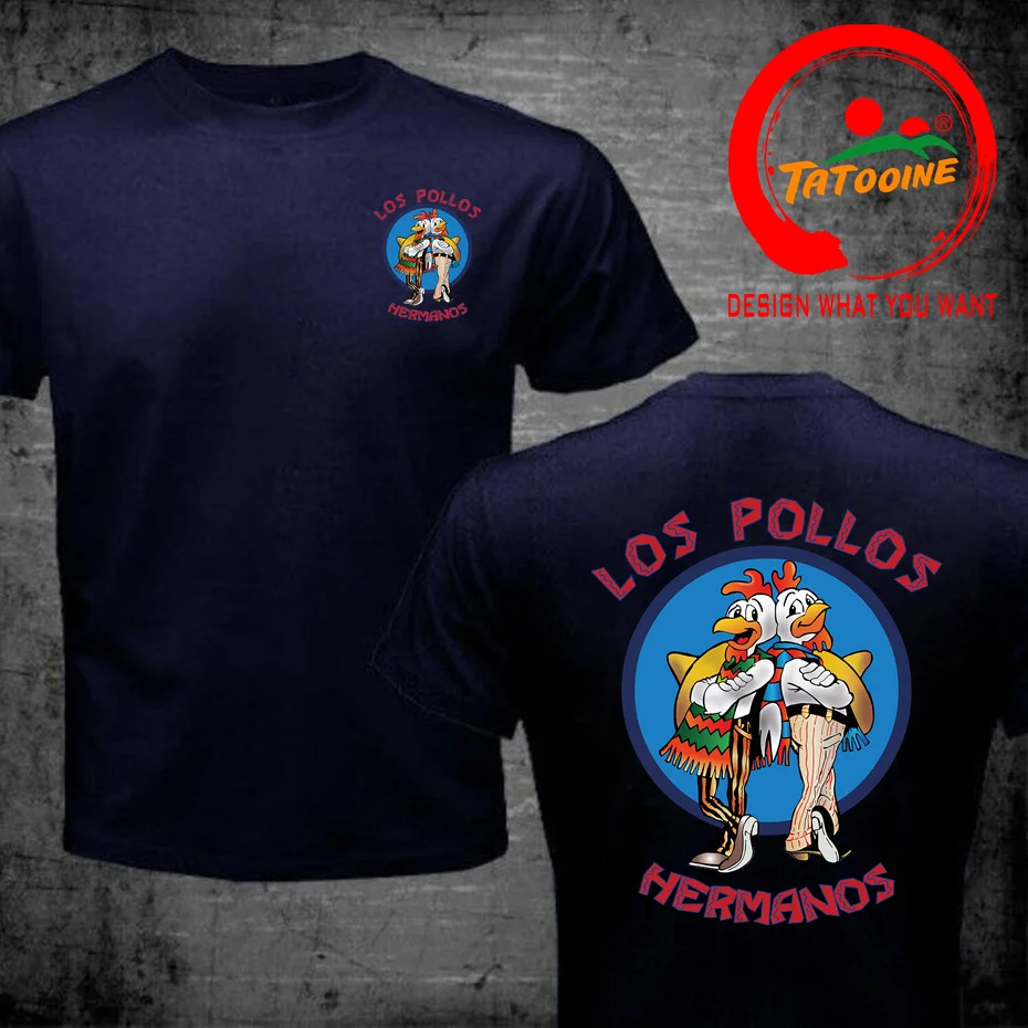 Men's High Quality T-shirt Cotton Breaking Bad LOS POLLOS Chicken Brothers Printed Casual Funny tshirt Male Tee Shirt Camisetas