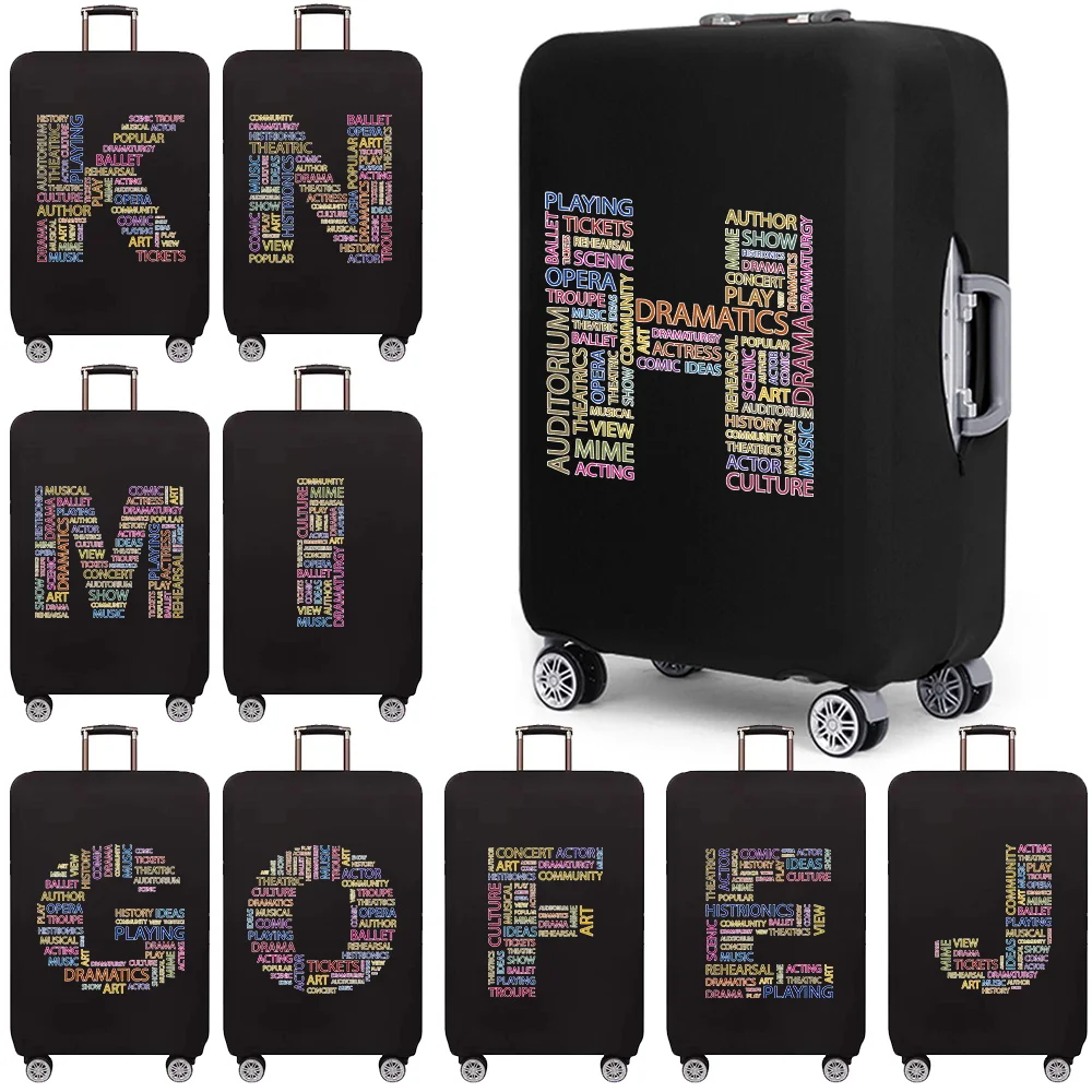 

Luggage Cover Elastic Suitcase Protective Case Trolley 18-32 Inch Travel Luggage Dust Cover Text Letter Print Travel Accessories