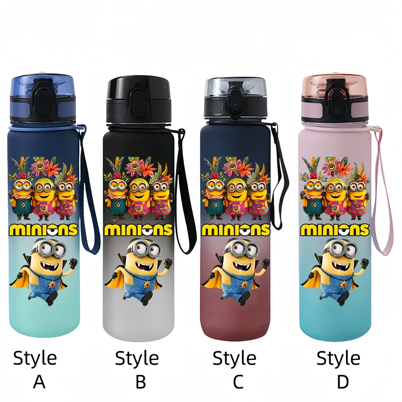 Spregevole Me Minions sport di grande capacità tazza d\'acqua all\'aperto bottiglia di plastica portatile da 650ML Anime Cartoon Cycling Off Road RUN