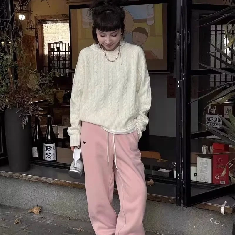 เสื้อสเวตเตอร์ขนแกะเมอริโนแท้ 100% แฟชั่นหรูหรา เสื้อพัลโอเวอร์แคชเมียร์ ผู้หญิง คอโอ แขนยาว เสื้อถักนิตติ้ง เสื้อผ้าพื้นฐาน เสื้อจัมเปอร์