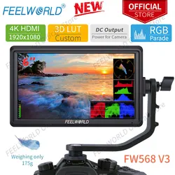 FEELWORLD FW568 V3 6 Cal 3D LUT lustrzanka cyfrowa Monitor zewnętrzny IPS pełny HD1920X1080 wsparcie HDMI wyjście z pochylenia Arm dla Gimbal Rig