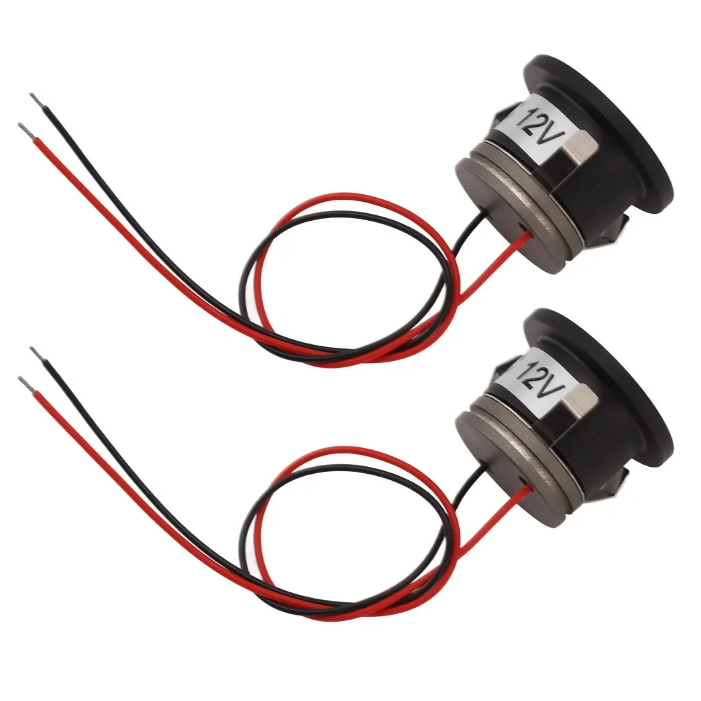 2 Pack DC 12V Mini LED Spotlights 1W 100LM Small LED Spotlights Aluminum Black Recessed Mini LED Spotlights Jewelry Showcase