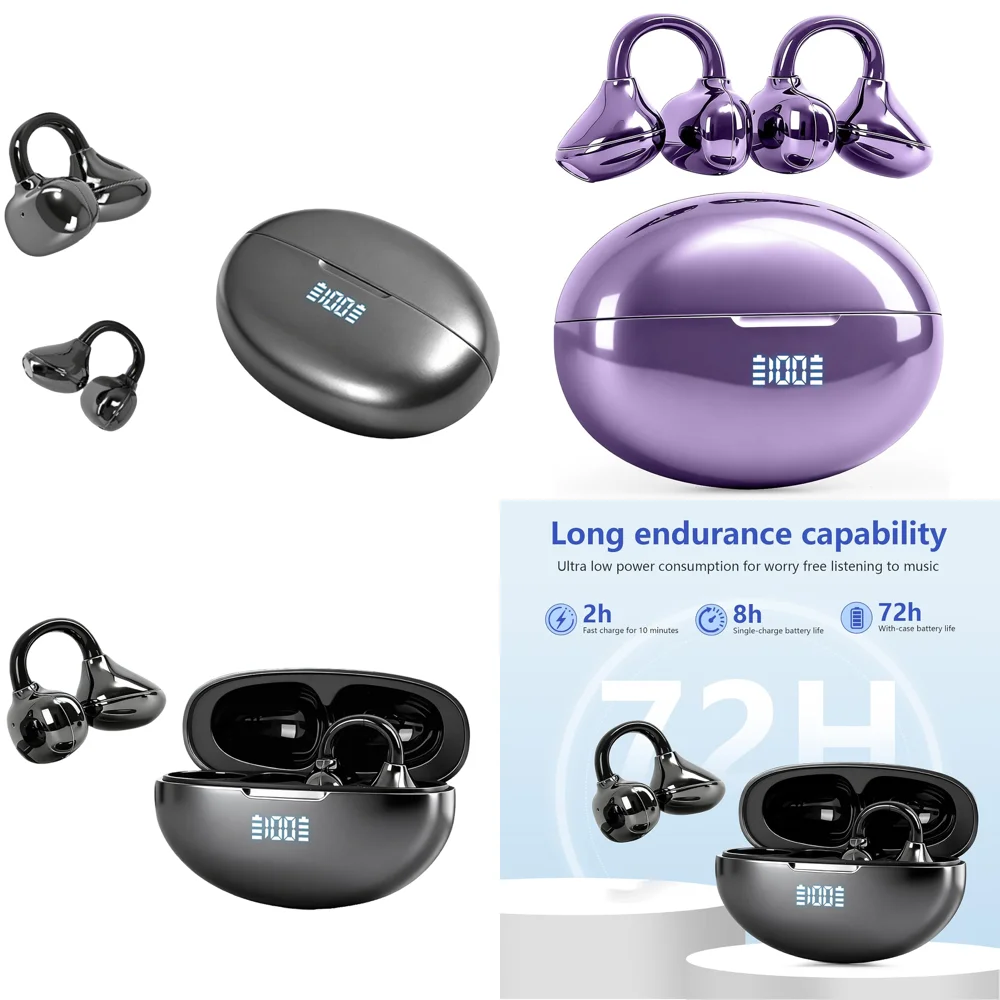 

Clear Calls OWS Wireless Headphones with LED Display BT 5.4 Long-Battery Life Earbuds for Sport Work New High Quality Headset