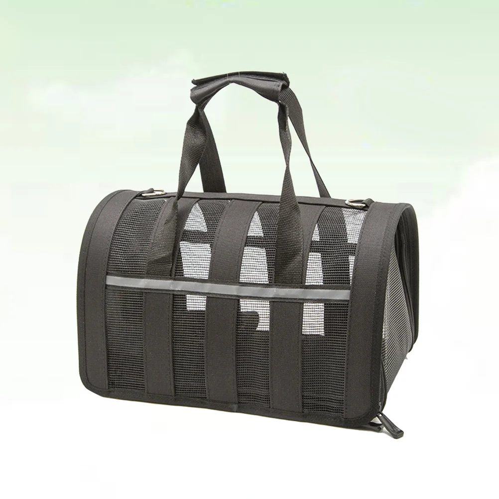 

Carrier Bag Dog Handbag Transparent Puppy Carrier Breathable Mesh Portable For Cats Puppies Size L Black