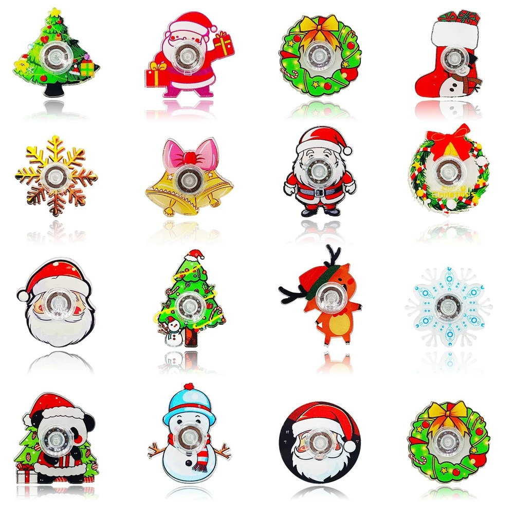 Christmas 10PCS Fingertip Gyro Toy Santa Claus Christmas Tree Creative Fidget Spinners Toys Stress Relief Party Favors Xmas Gift