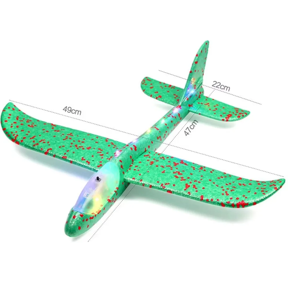 Large Foam Glider Airplane Epp Foam Material Ultralight Inertial Foam Plane with LED Lights Model Airplane Hand Throw Airplane