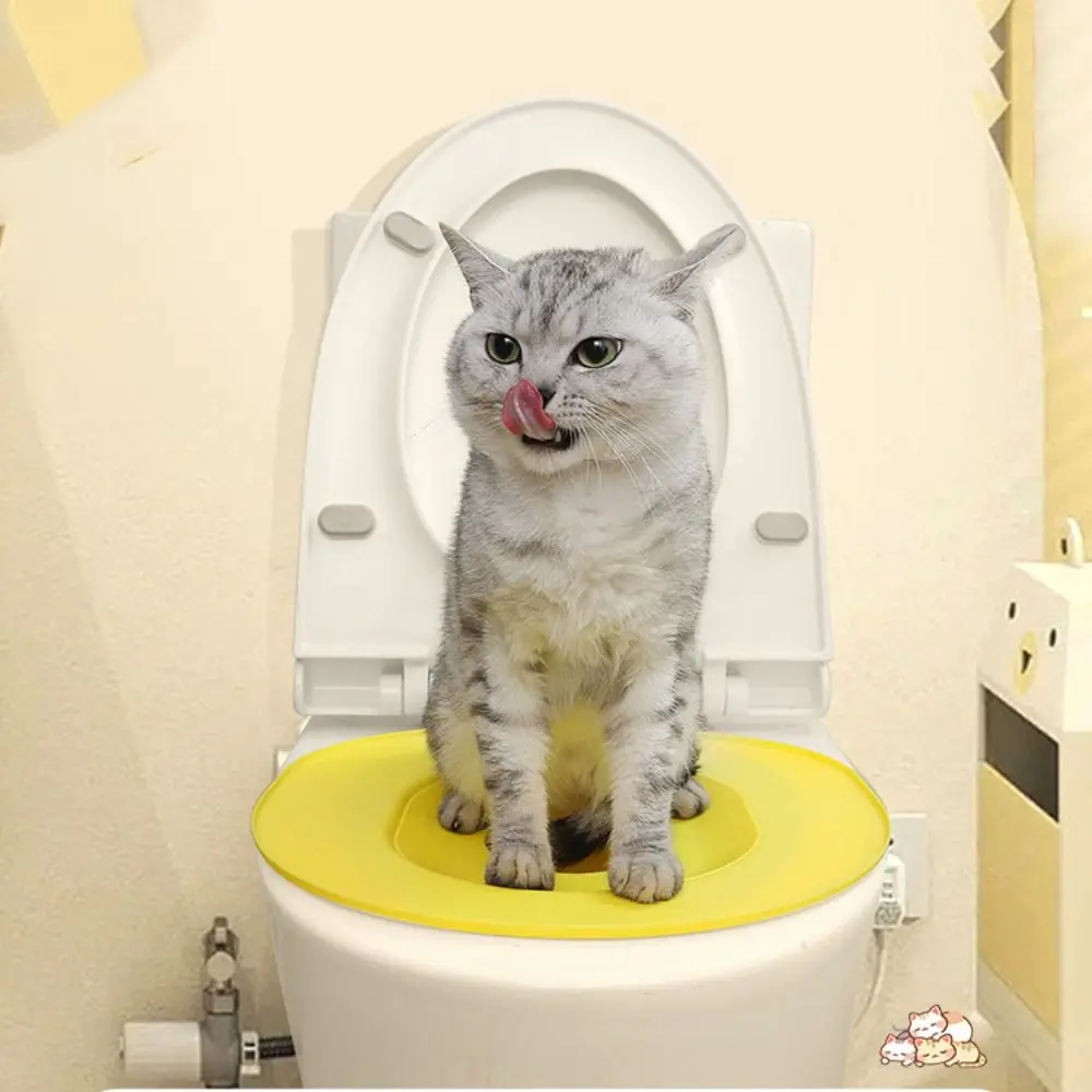 

Reusable Cat Toilet Trainer Stable Plastic Cat Litter Box Detachable with Suction Cup Pet Hygiene Trainer for Cats and Dogs