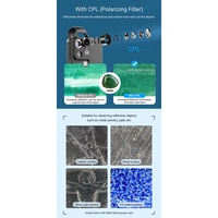 APEXEL 200X Magnification Microscope Lens with CPL Mobile LED Light Mini Pocket Macro Lenses for iPhone All Smartphones black TQ