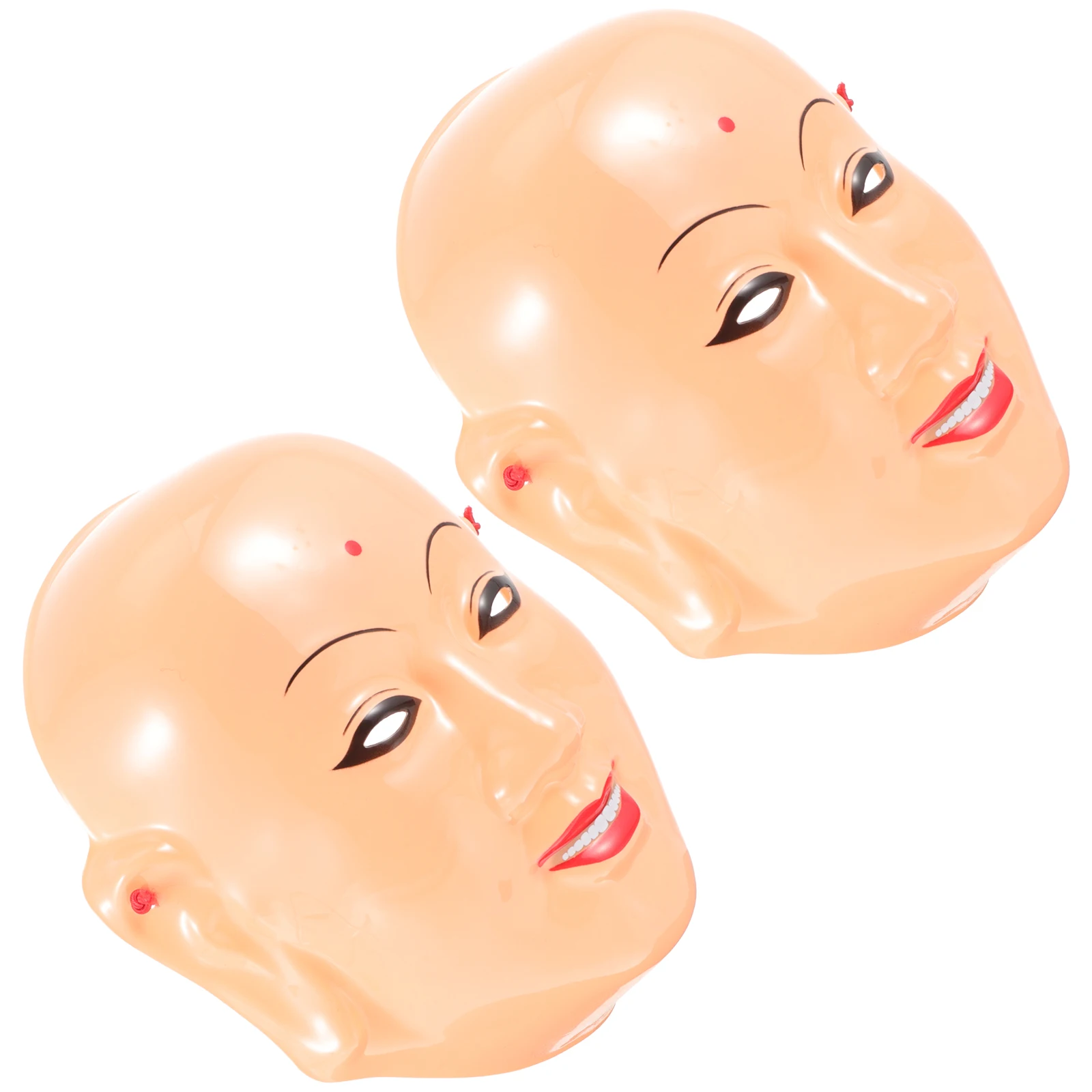 

2 Pcs Mask Masquerade Party Halloween Scary Creepy Makeup Masks for Adults Plastic Decoration