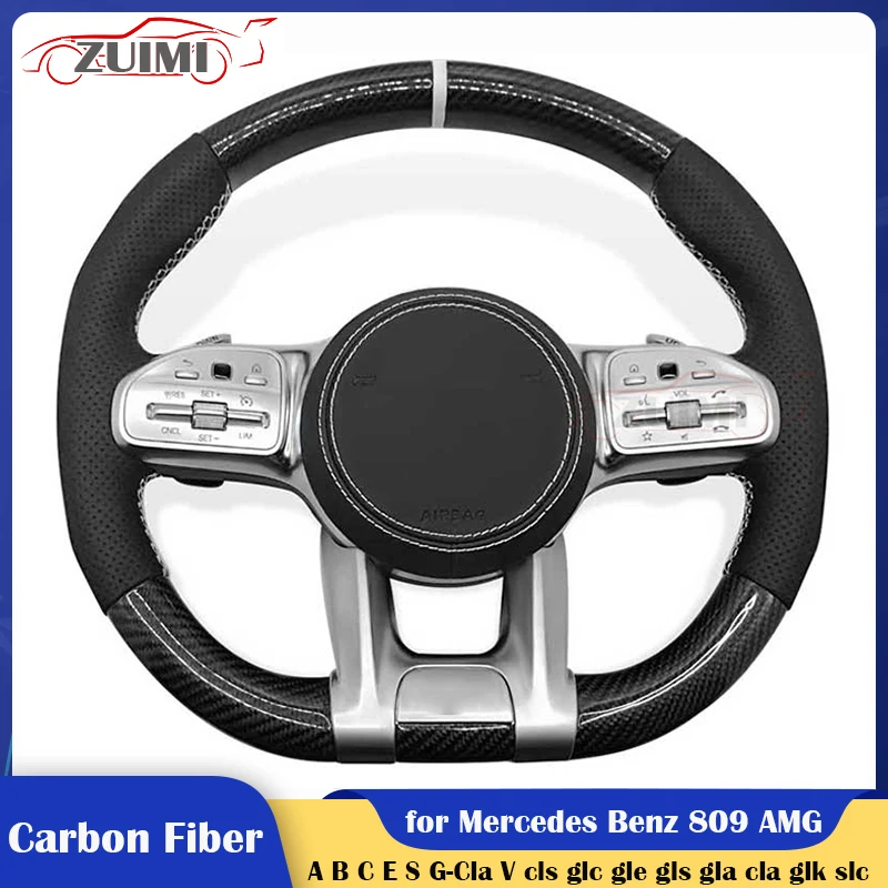 

Upgrade Carbon Fiber Car Steering Wheel Assembly for Mercedes Benz 809 AMG A/B/C/E/S/G/V Class cls glc gle gls gla cla glk slc