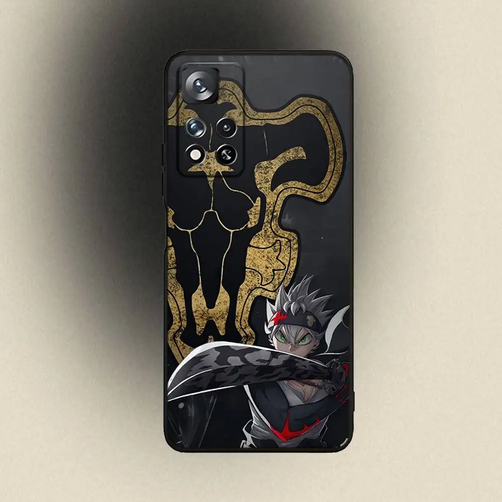 Custodia per telefono B-Black Clover Asta per Samsung Galaxy A 91,80,73,72,53,52,51,22,5G,Plus,J,Nota Cover morbida nera