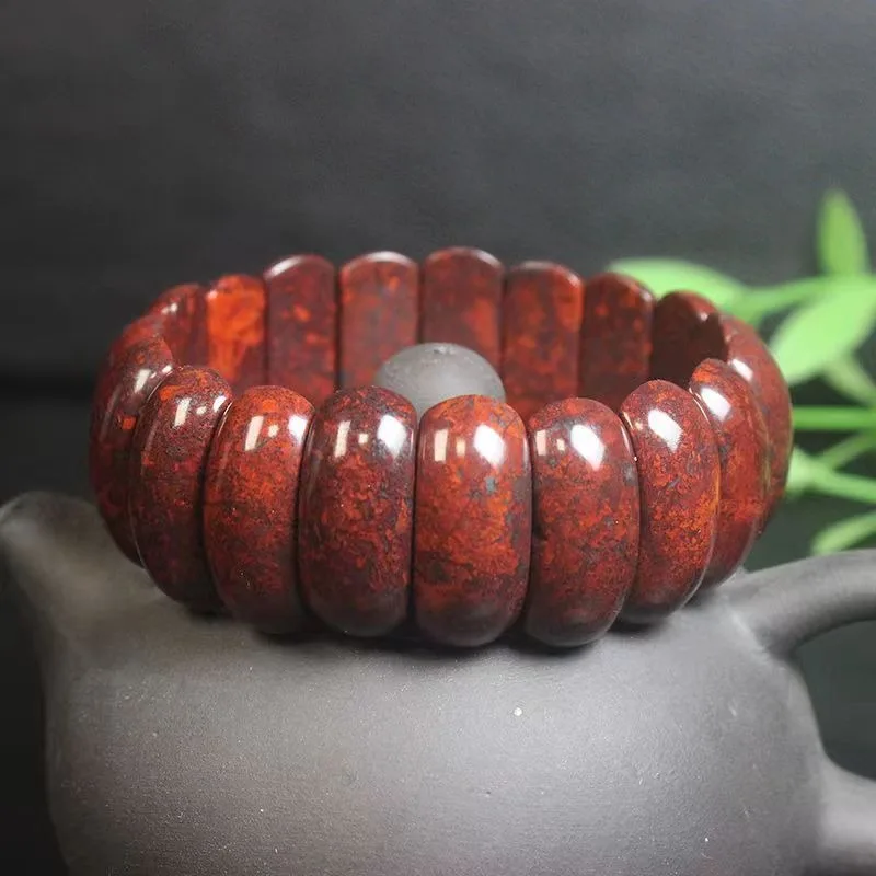 Natural Red Edin Hand Chop Bloodstone Pendant Men's and Women's Bracelets