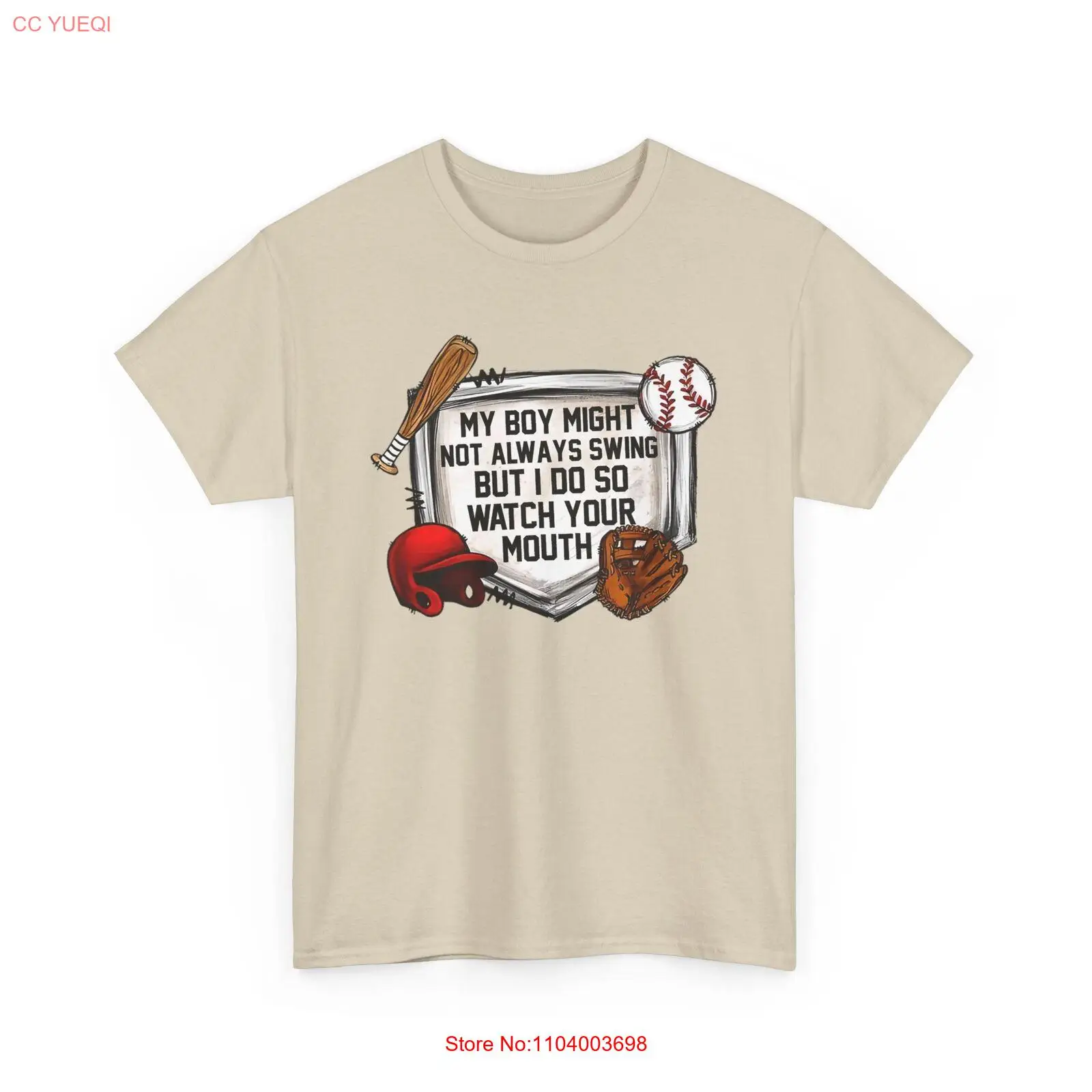 My Boy Might Not Always Swing But I Do Baseball T-Shirt, Funny Sports Parent Tee