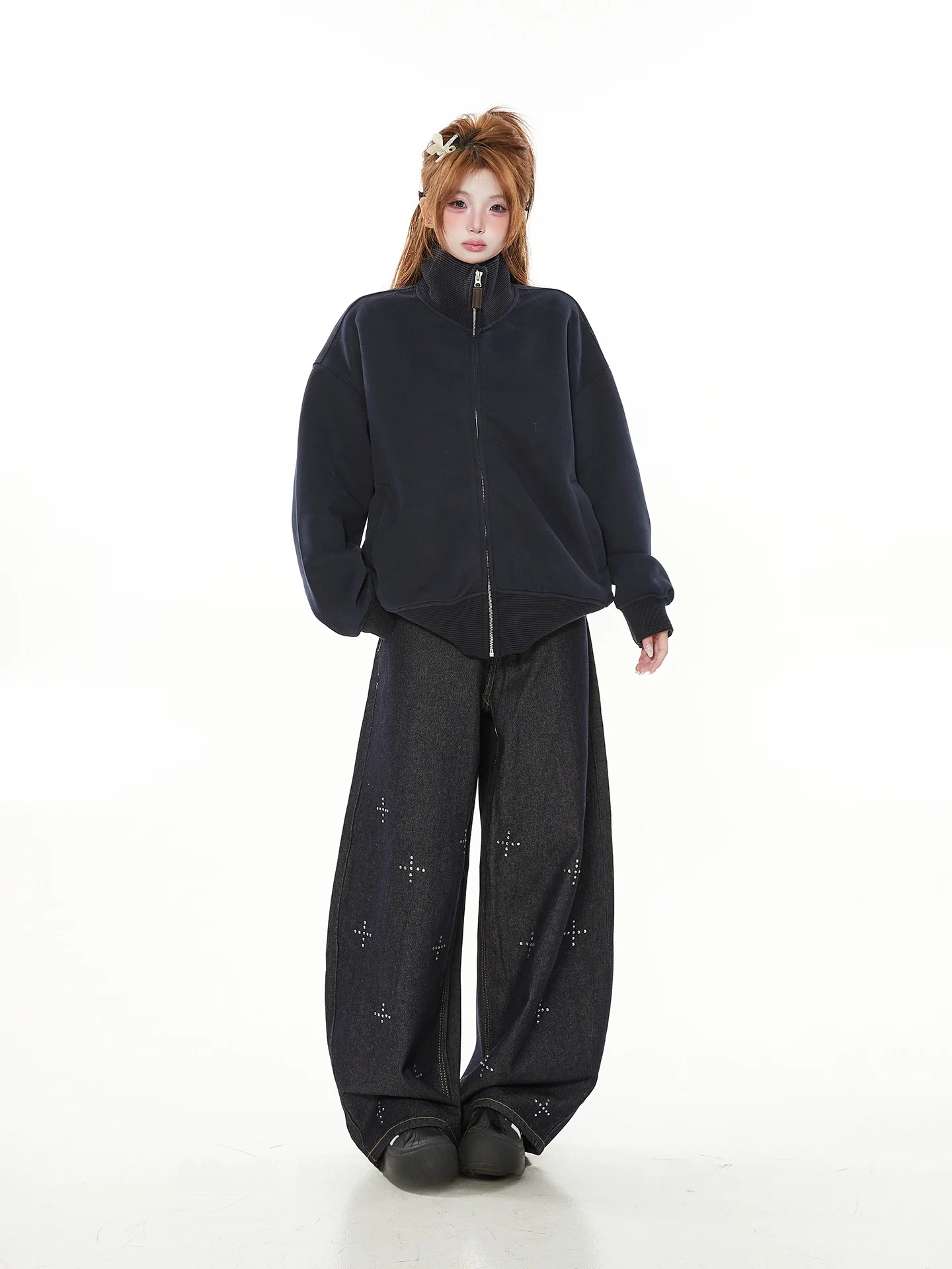 

Американский вязаный свитер-пальто с высоким воротником, свободный, тонкий, женский, весенне-осенний, верхняя одежда, модный бренд для пар, adu