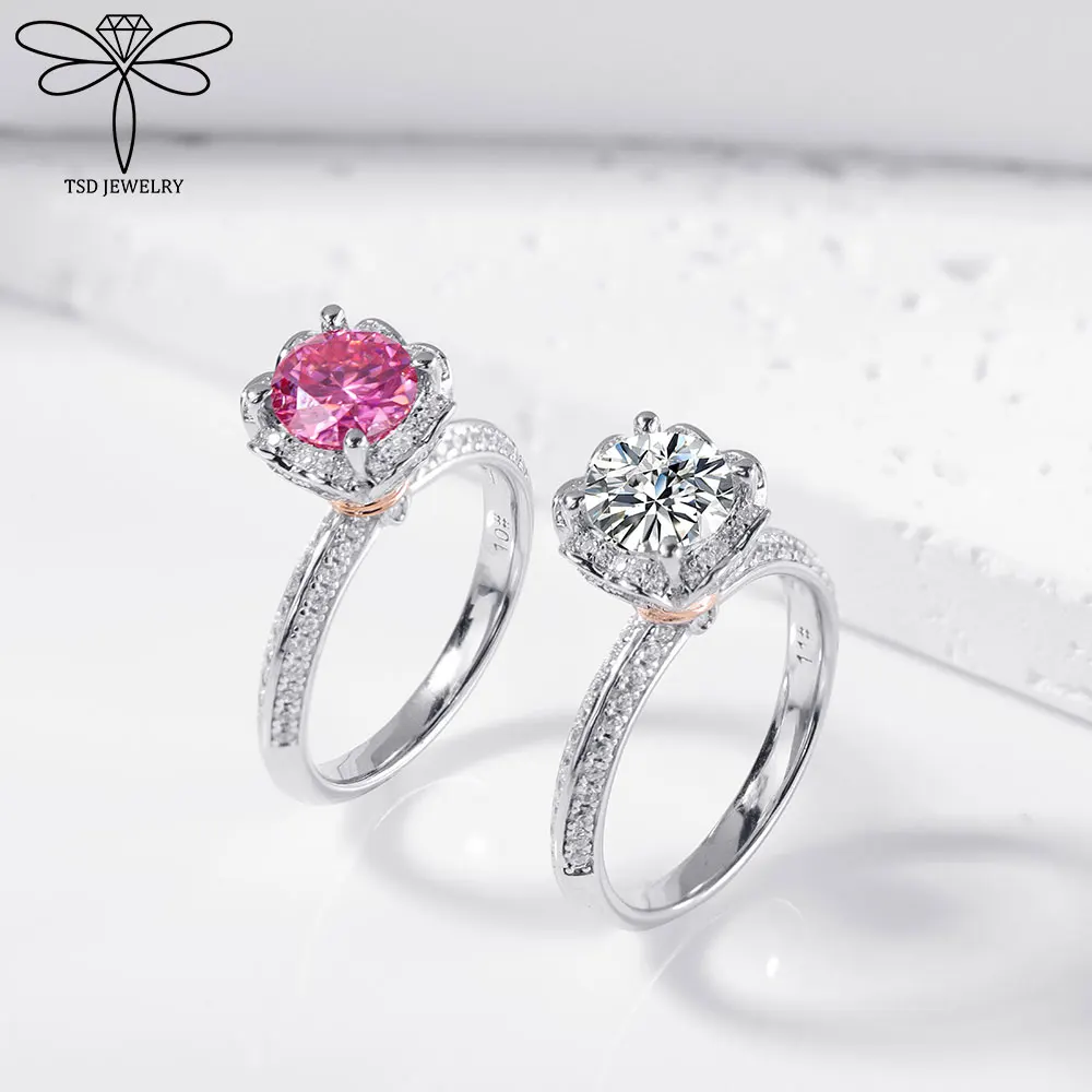 

1.0 Carat VVS1 Princess Cut Moissanite Diamond Ring 925 Sterling Silver Engagement Wedding Bands for Women Fine Jewelry ﻿