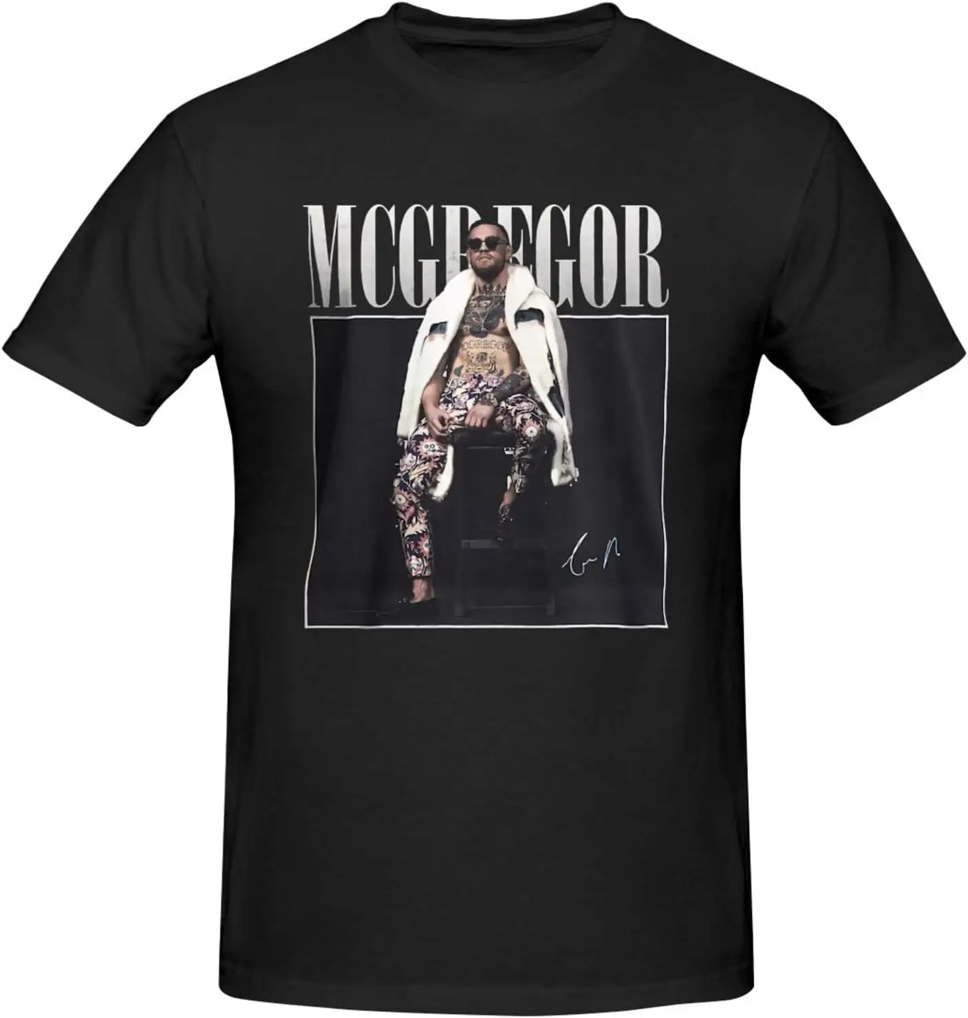 Conor Muisc McGregor T-Shirt Men's Loose Casual Summer Crewneck Graphic Tee Vintage Short Sleeve Tops