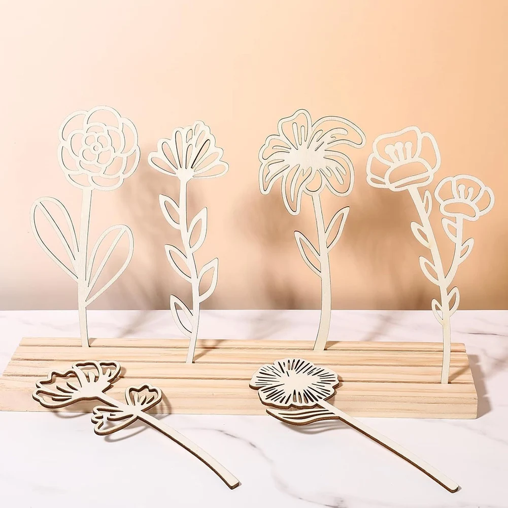 

BMBY-DIY Wildflower Stems Art 36 Pcs Wooden Wildflower Decor Set For Home, Birthday, And Holiday Decoration
