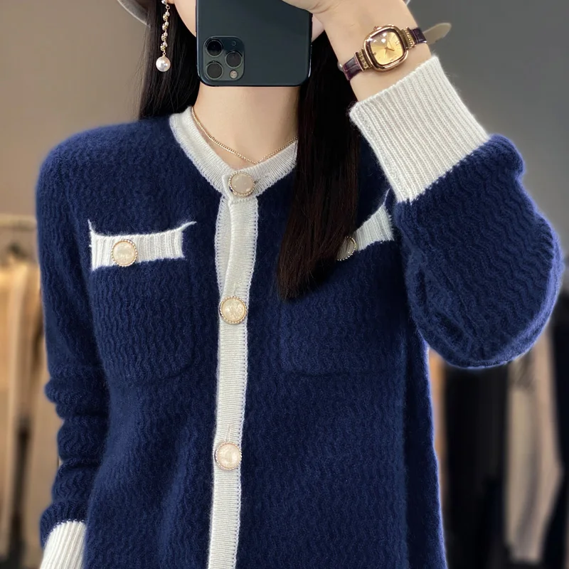 Knitted Cashmere Cardigans Sweaters Women Clothing Knitwears Wool Coat Cardigan Tops Winter Autumn Korean Fashion Jackets Luxury