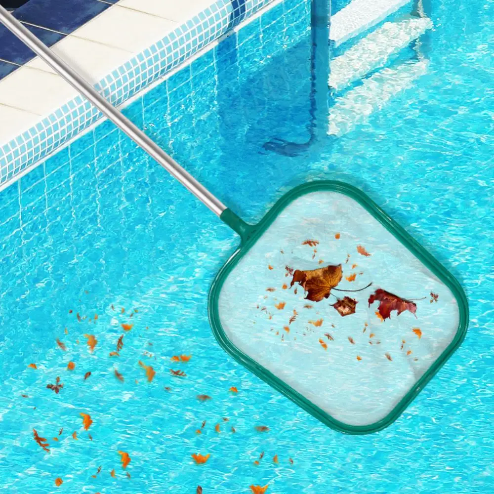 

Portable Pond Skimmer Net Swimming Pool Sludge Removal Tools w/4 Connecting Aluminum Pole Professional Fasting Cleaning Tool Set