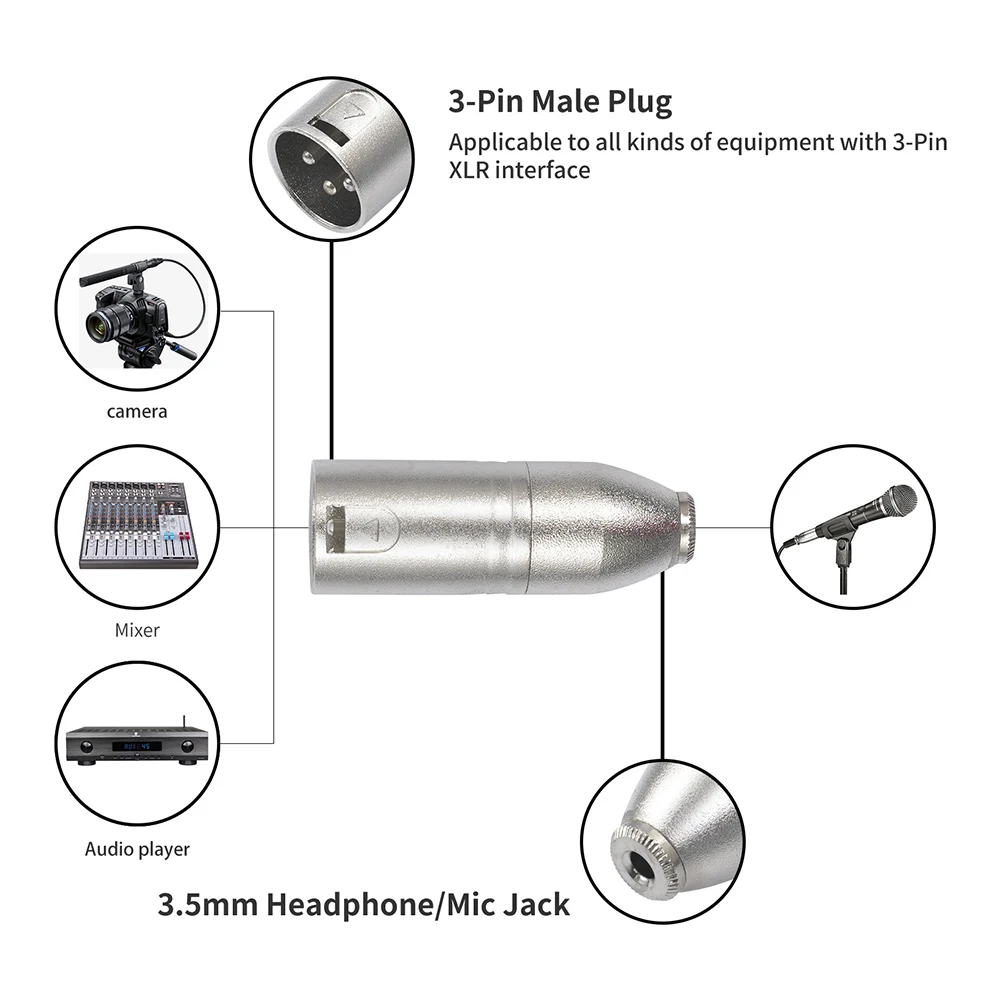 For On-the-Go Audio Needs 36.7 Grams 3.5mm To XLR Balanced Connection High-quality Audio Interfacing Equipment