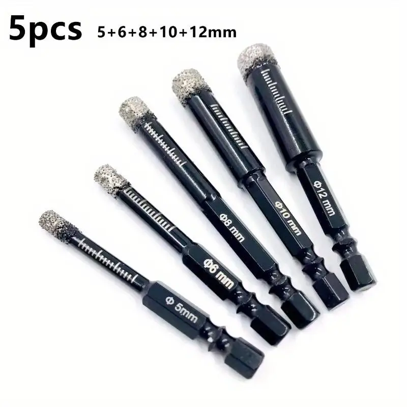 5-16mm Hexagonal Shank Brazed Dry Ceramic Tile Drill Bit Marble Granite Vitrified Tile Hole Opener Diamond Drill Bit Hole Saw