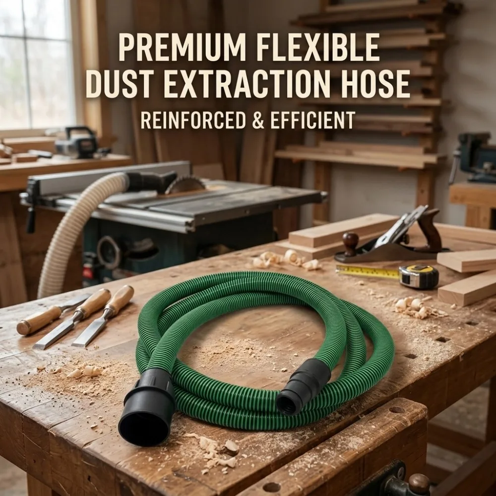 Anti-Static 35mm OD Flexible Corrugated Dust Hose for Woodworking Fits Table/Circular Saws & Sanders - view 6