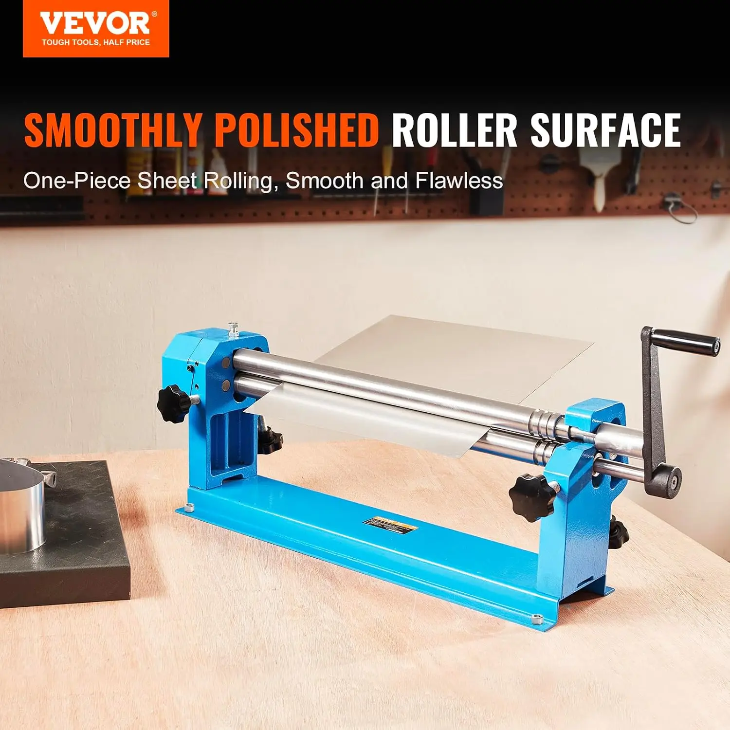 Slip Roll Machine, 24-Inch Forming Width, 16 Gauge Capacity, Sheet Metal Slip Roller with 2 Detachable Rollers, Bending Round Ma