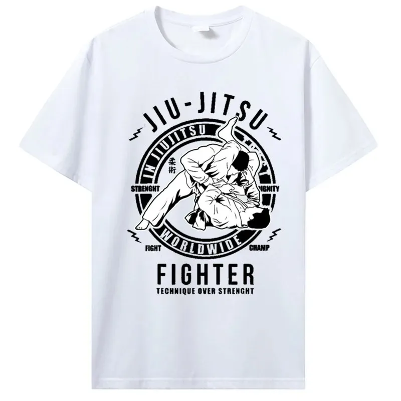 Jiu Jitsu TShirt Martial Arts Men Kids Boys BJJ MMA Jujitsu T-Shirt Tops Tees Fashion Design Cotton Men T Shirt